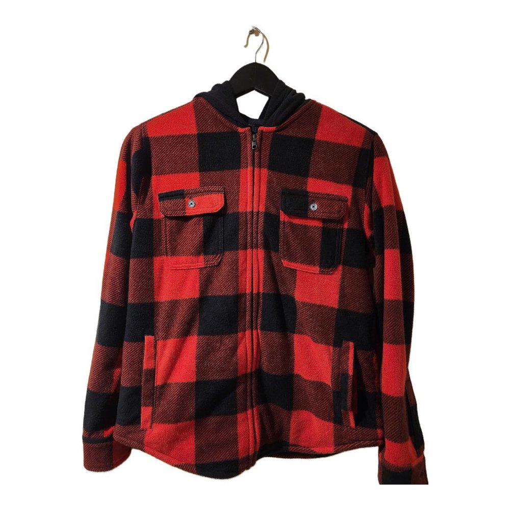 Boys Fleece-Lined Flannel Hooded Shirt, Plaid - Urban Pipeline